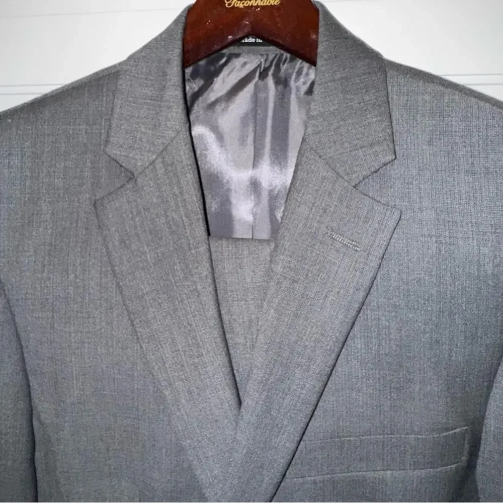 Pronto Uomo The Men's Warehouse Modern Fit Wool Blend Suit Charcoal Gray 36R